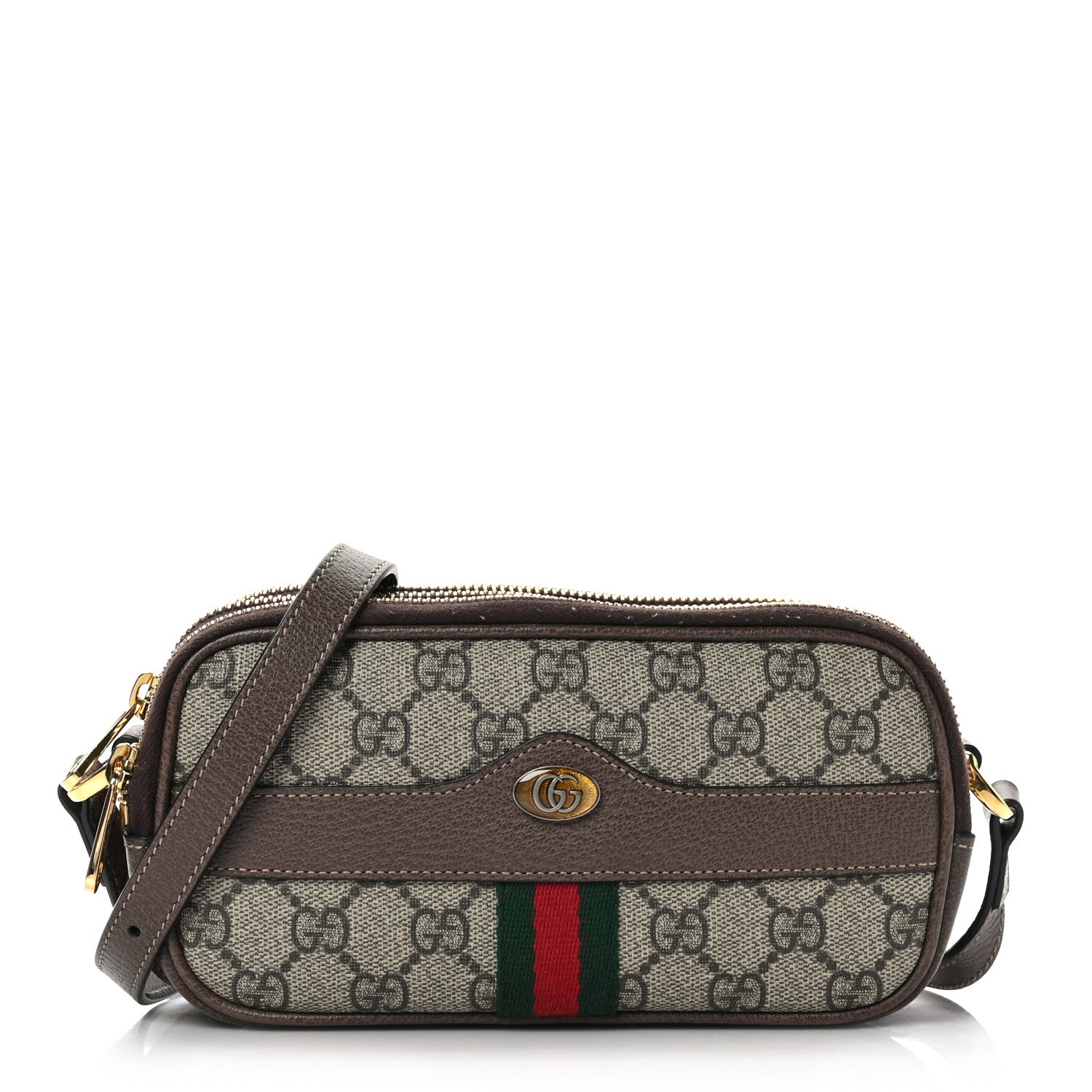 Gucci GG Supreme Monogram Web Mini Ophidia GG Bag Brown 1 of 9