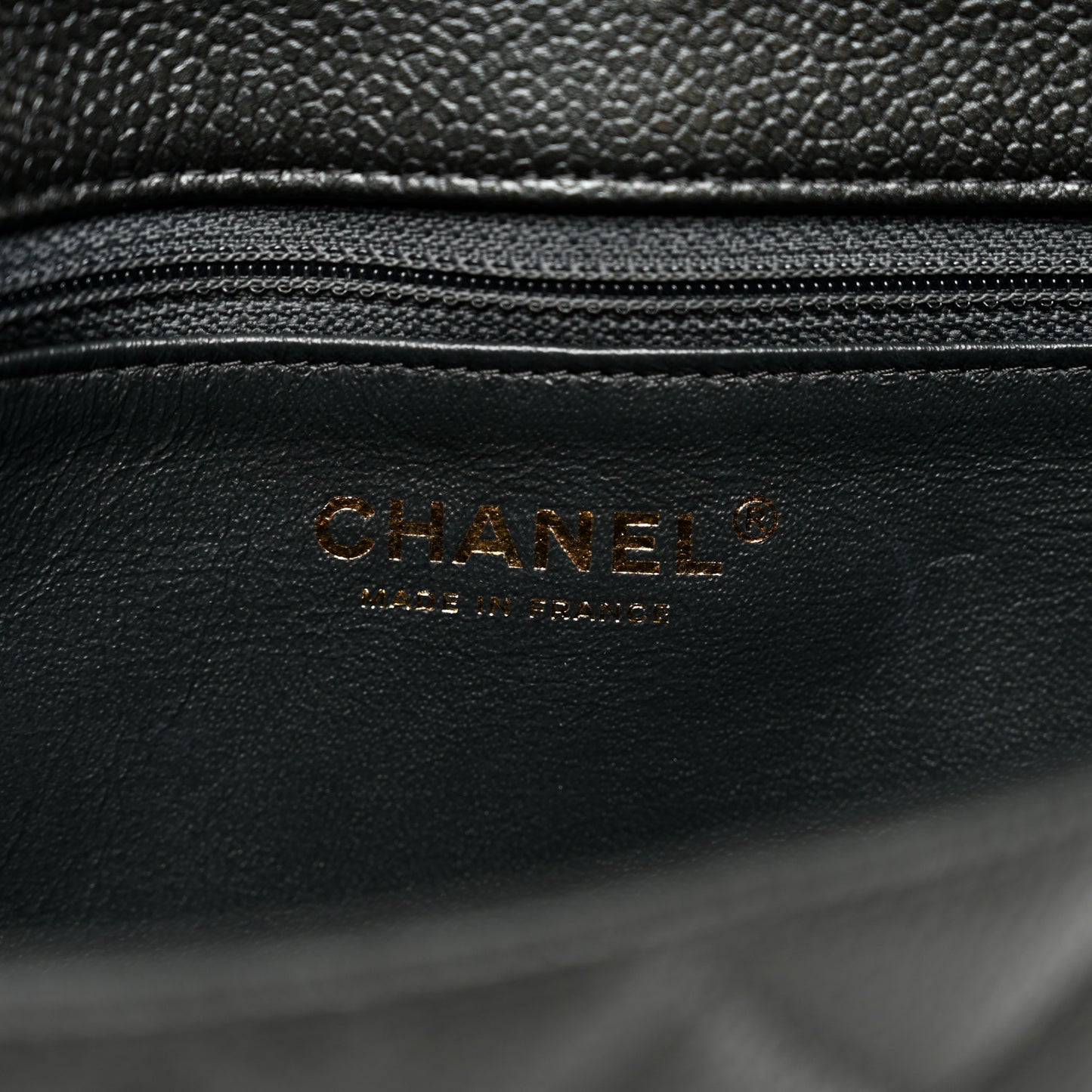 Caviar Quilted Flap Clutch Black
