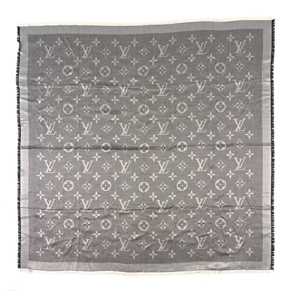 Louis Vuitton Silk Wool Beyond Monogram Shawl Silver 1 of 3