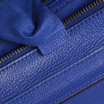 Celine Drummed Calfskin Mini Luggage Indigo 7 of 7