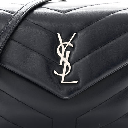 Saint Laurent Calfskin Y Quilted Monogram Toy Loulou Crossbody Bag Medium Blue 9 of 11