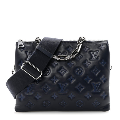Louis Vuitton Lambskin Embossed Monogram Coussin PM Navy 1 of 9