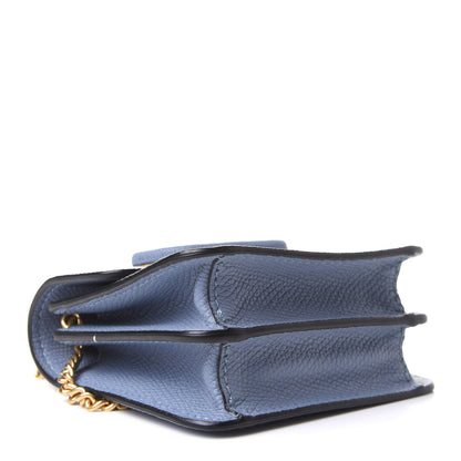 Valentino Garavani Grainy Calfskin VLogo Compact Wallet with Chain Niagara 4 of 9