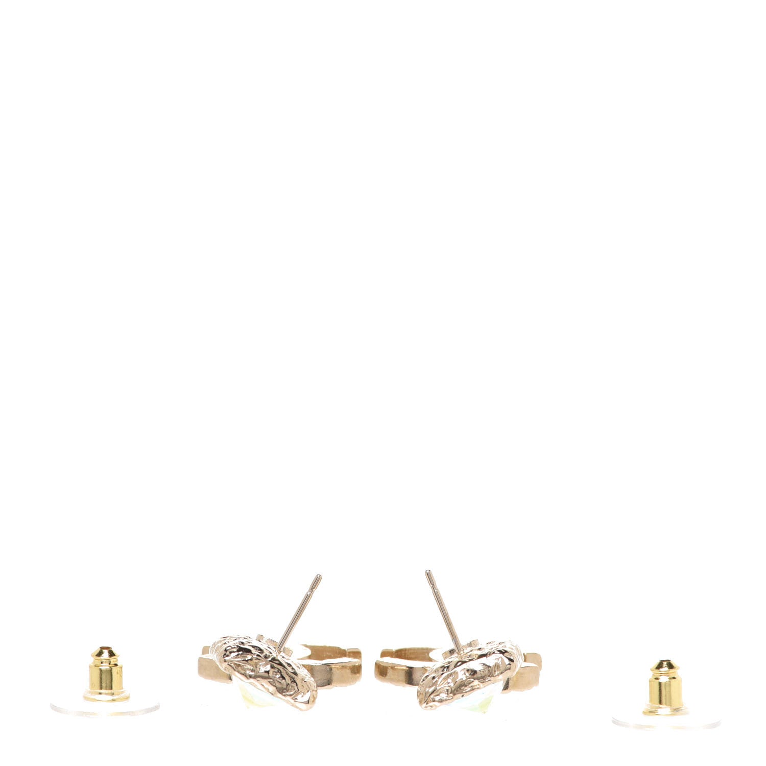 Chanel Iridescent Baguette Crystal CC Drop Earrings Gold 3 of 5