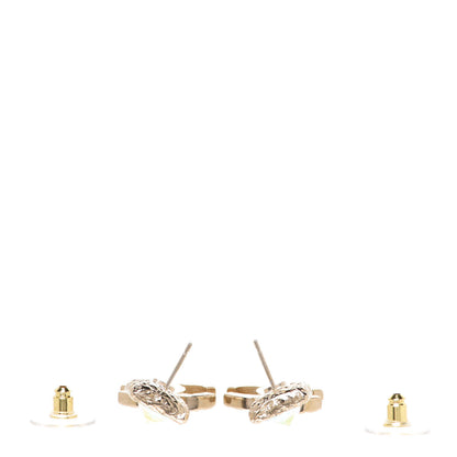 Chanel Iridescent Baguette Crystal CC Drop Earrings Gold 3 of 5