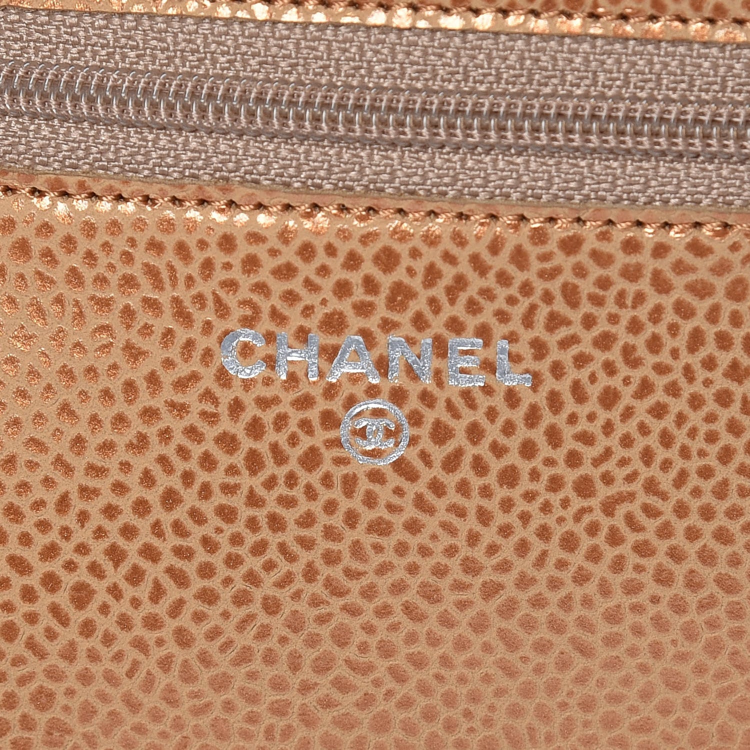 Chanel Metallic Caviar Quilted Wallet On Chain WOC Copper 8 of 11