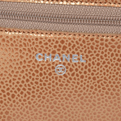 Chanel Metallic Caviar Quilted Wallet On Chain WOC Copper 8 of 11