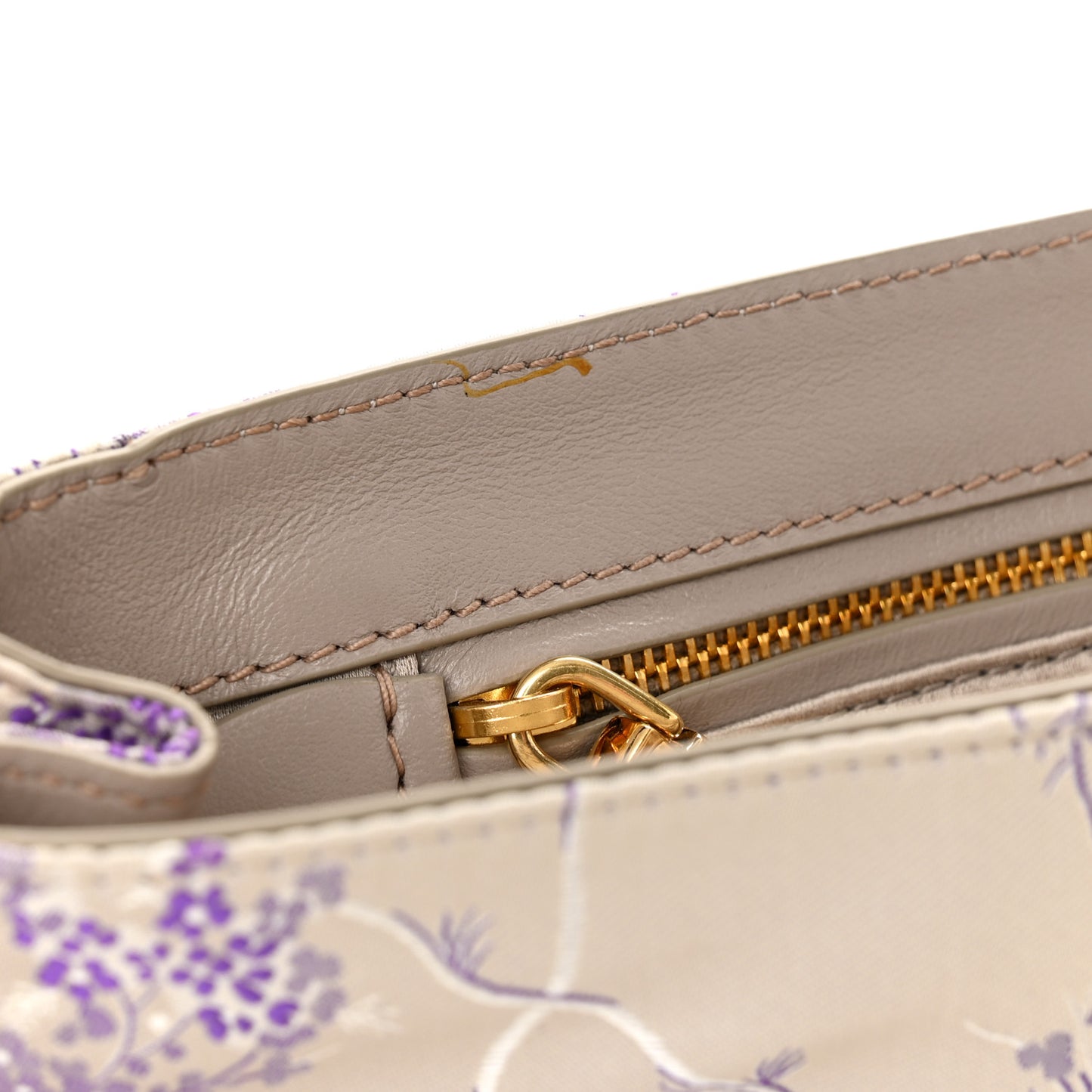 Tessuto Nylon Jacquard Floral Print Shoulder Bag Glicine