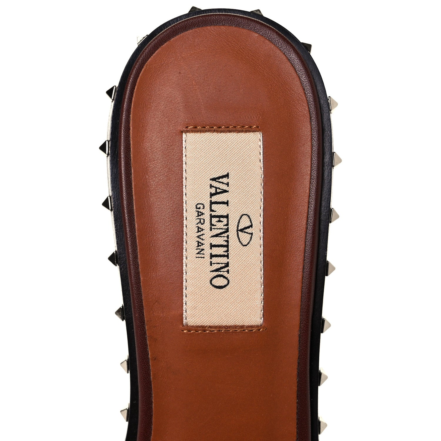 Valentino Garavani Nappa Soul Rockstud 55mm Slide Sandals 36 Brown 7 of 11