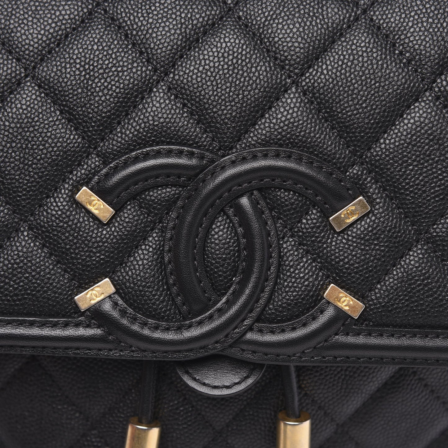 Caviar Quilted Filigree Backpack Black