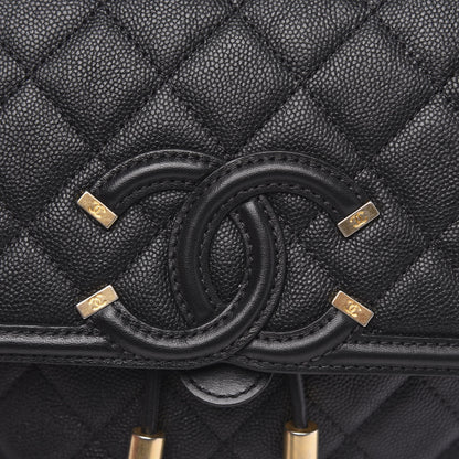 Chanel Caviar Quilted Filigree Backpack Black 7 of 10