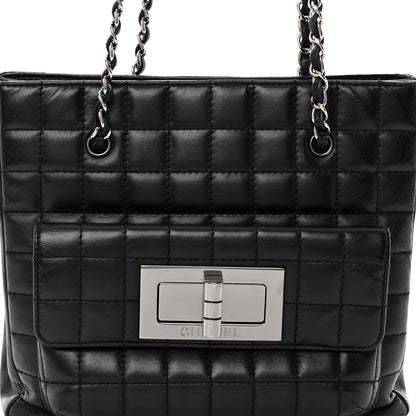 Chanel Lambskin Quilted Chocolate Bar Mademoiselle Shoulder Bag Black 8 of 11