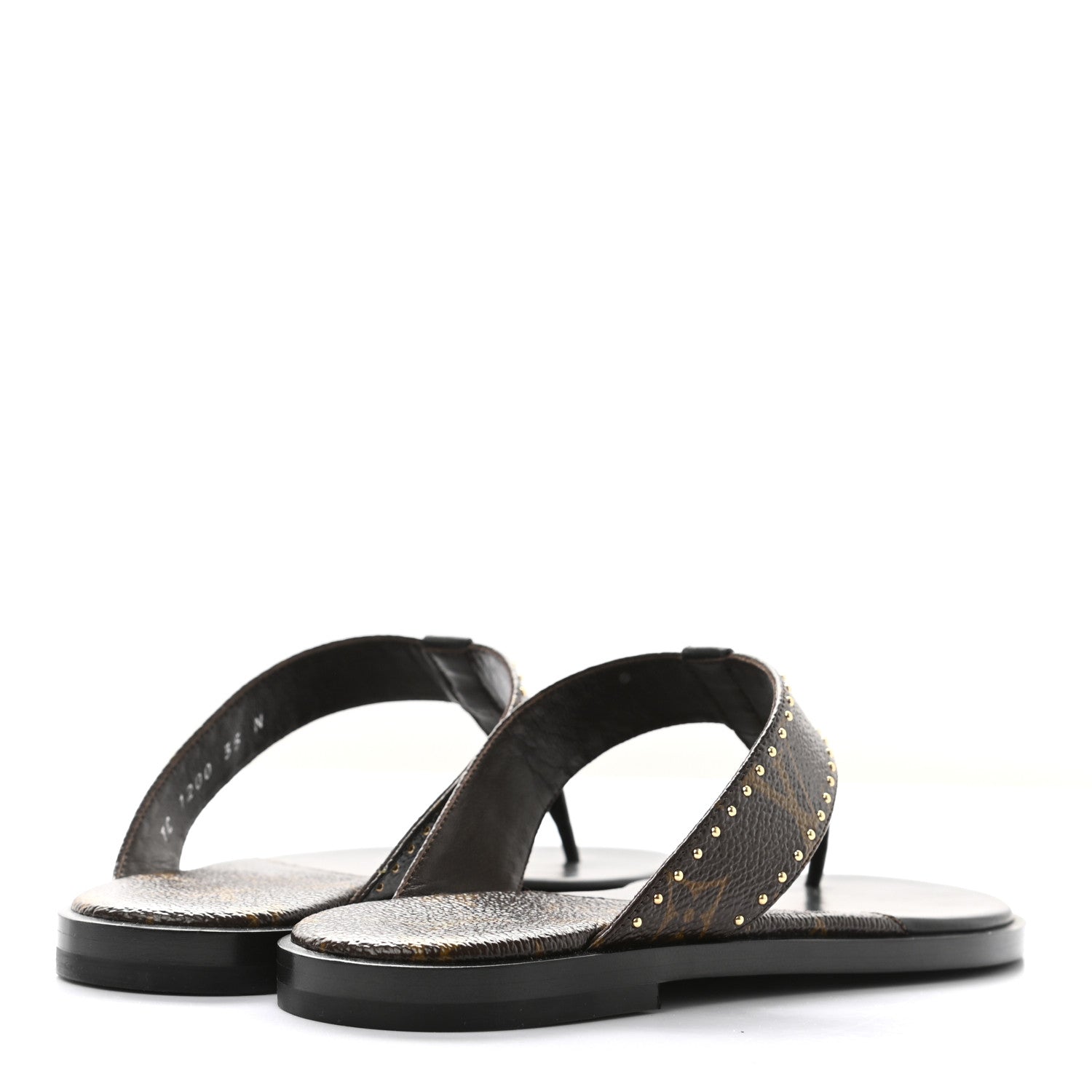 Louis Vuitton Monogram Sunny Flat Thong Sandals 35 Black 4 of 9
