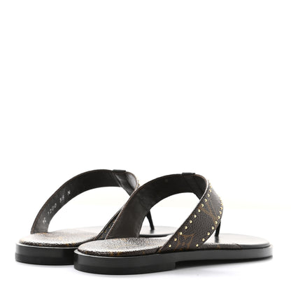 Louis Vuitton Monogram Sunny Flat Thong Sandals 35 Black 4 of 9
