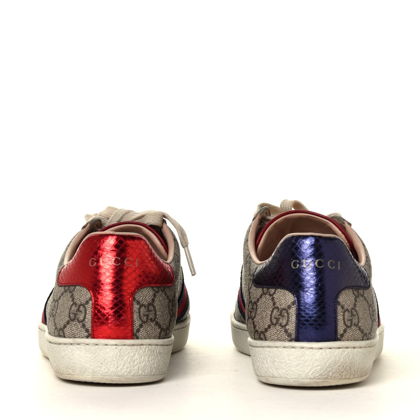 GG Supreme Monogram Ayers Web Womens Ace Sneakers 39 Beige