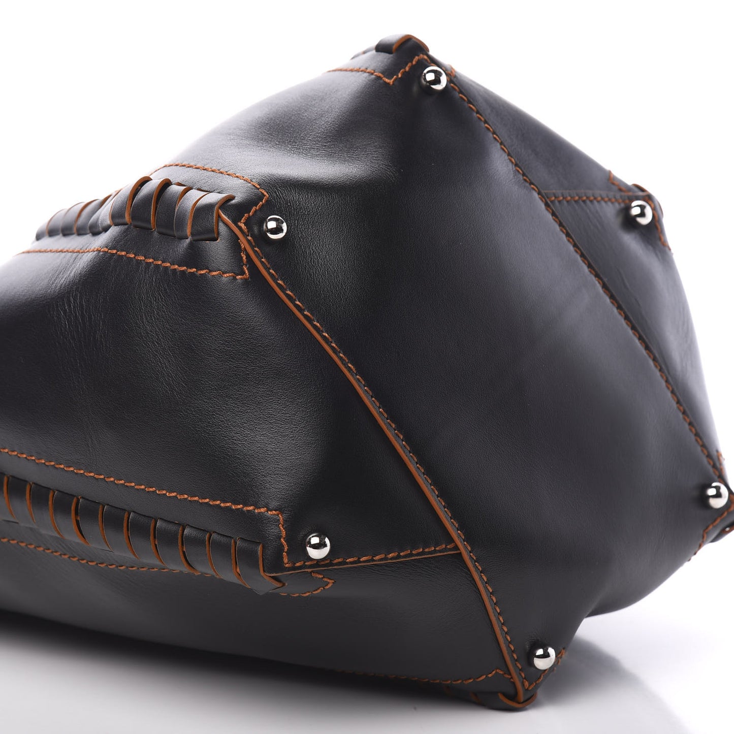 Calfskin Large Hex Bucket Black