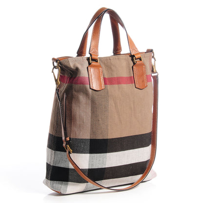 Burberry Cotton Canvas Mega Check Medium Tote 4 of 11
