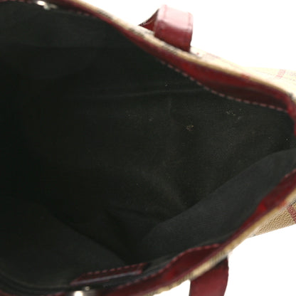 Burberry Haymarket Check Small Tote Red 5 of 20