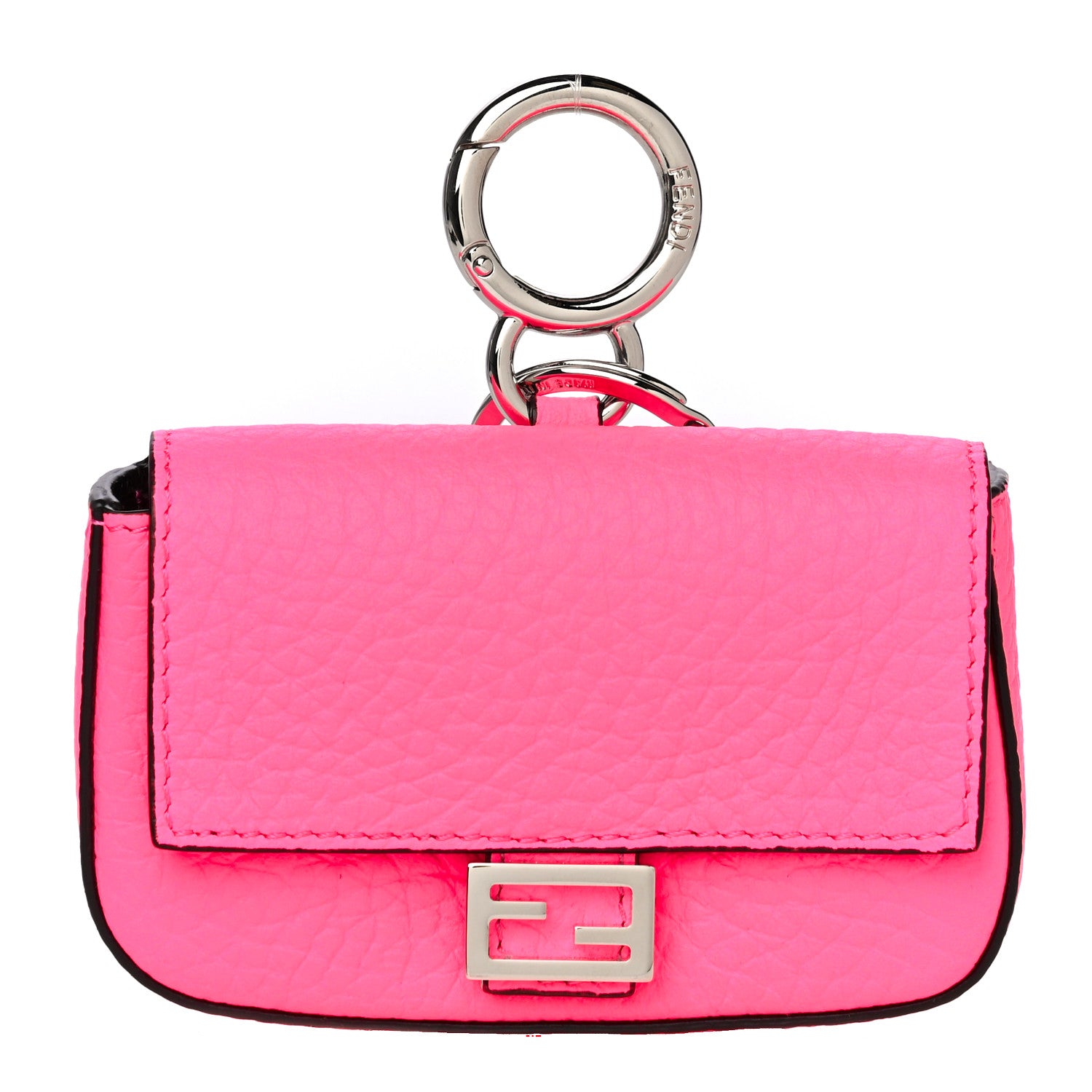 Fendi Cuoio Romano Micro Baguette Charm Rosa Fluo 1 of 9