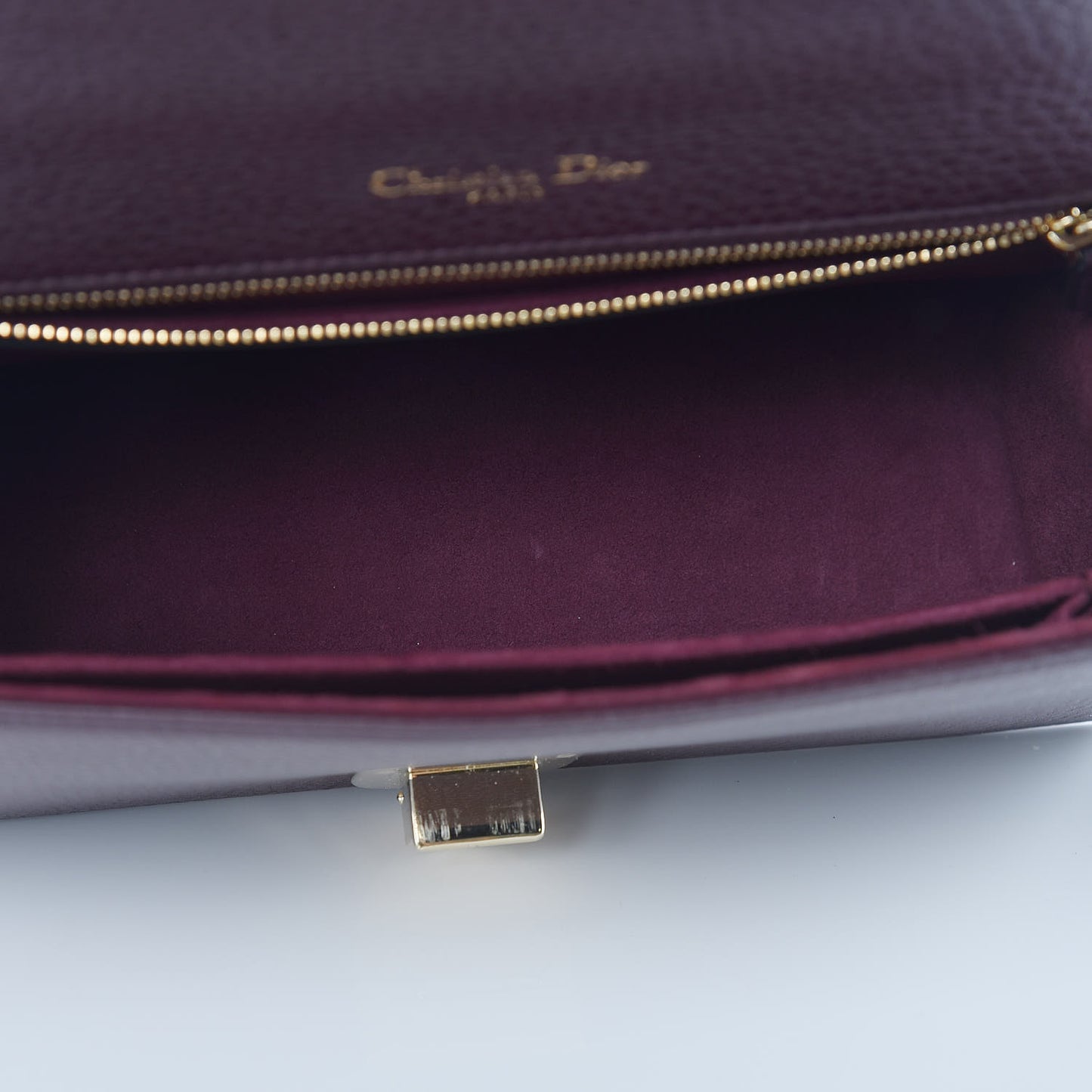 Grained Calfskin Medium Diorama Flap Bag Amaranth