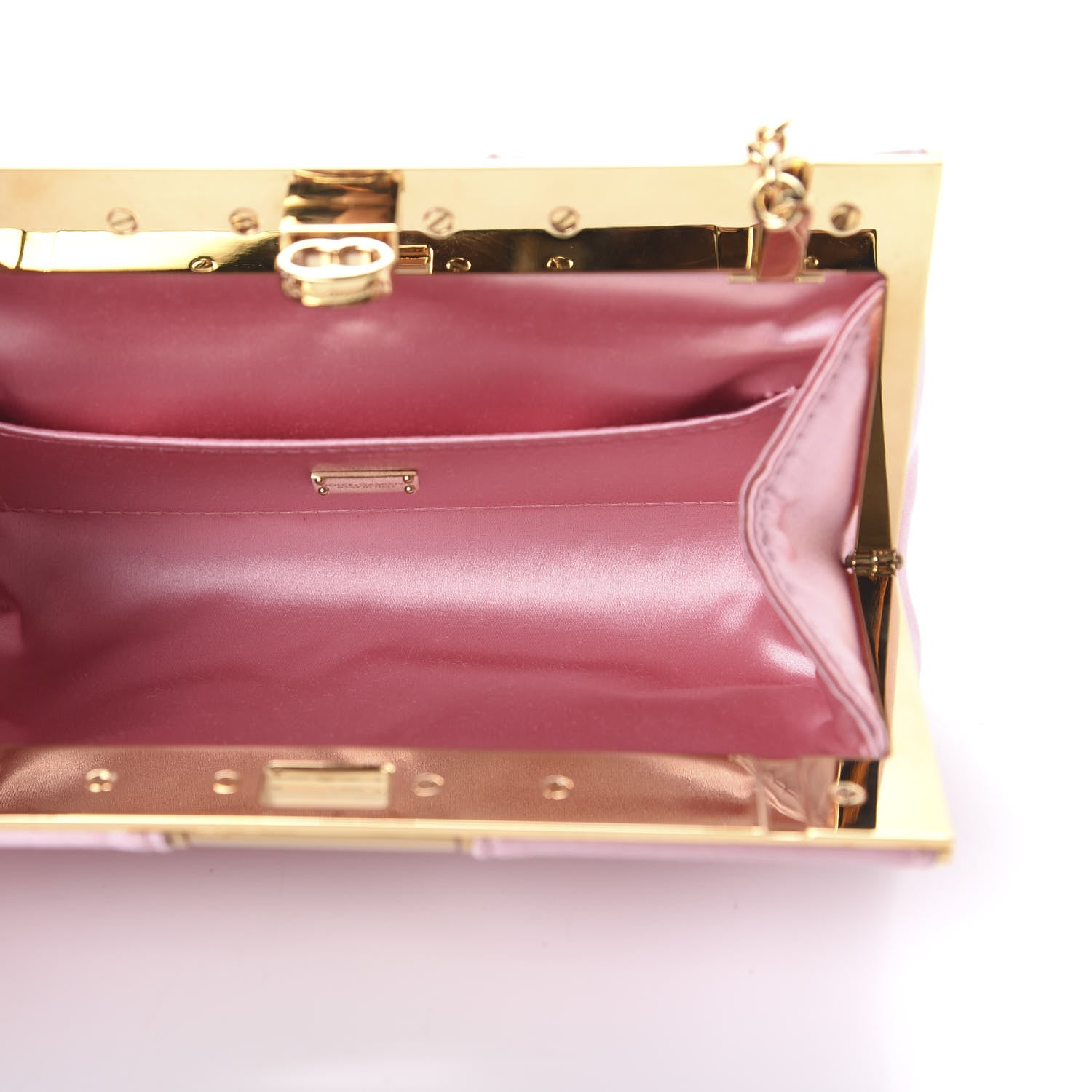 Dolce & Gabbana Satin Chain Clutch Pink 5 of 10