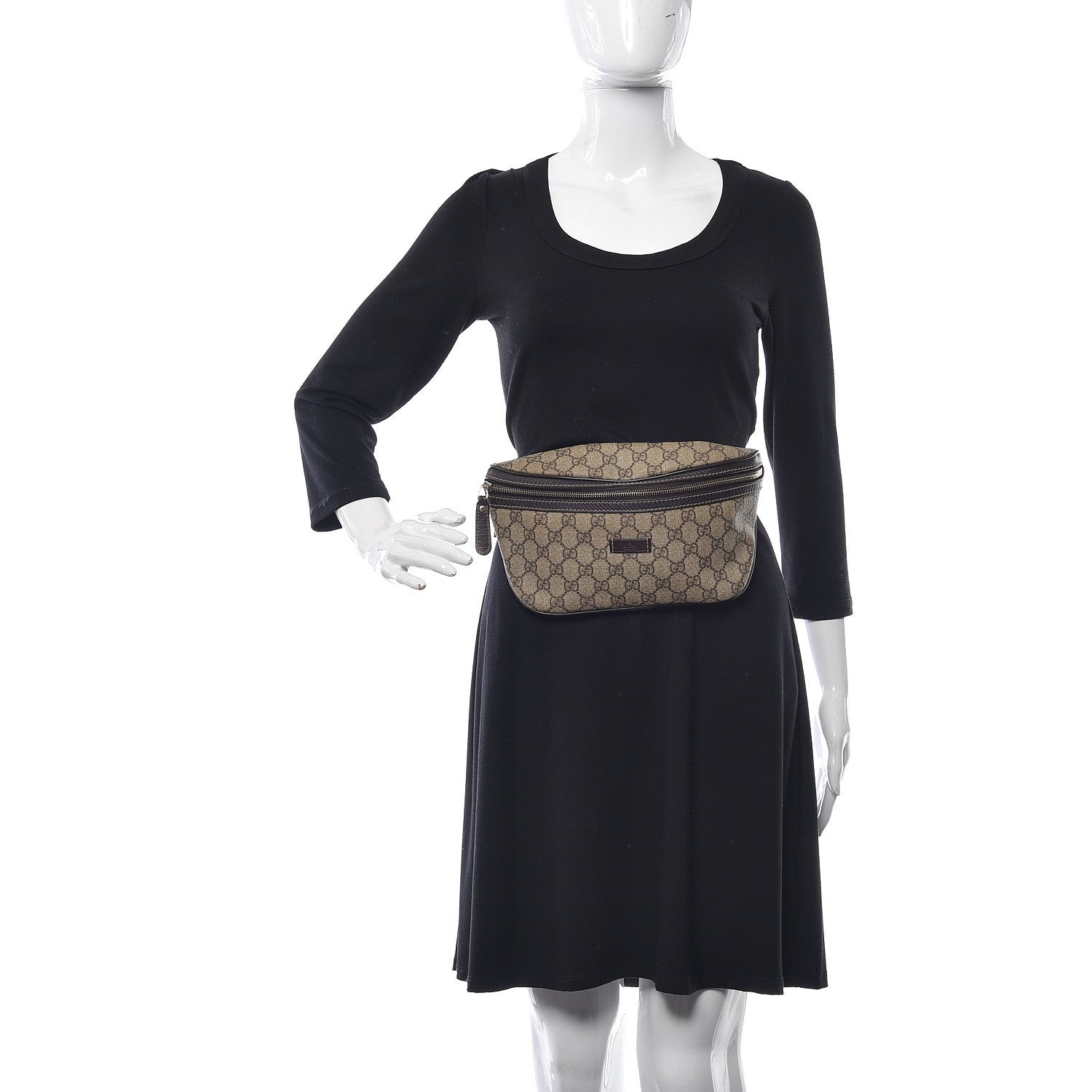 Gucci GG Supreme Monogram Belt Bag Dark Brown 2 of 10