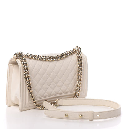 Chanel Caviar Quilted Medium Boy Flap Ivory 3 of 17