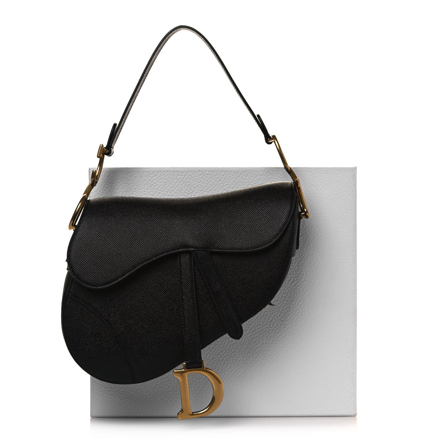 Christian Dior Grained Calfskin Saddle Bag Black 13 of 13