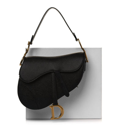 Christian Dior Grained Calfskin Saddle Bag Black 13 of 13