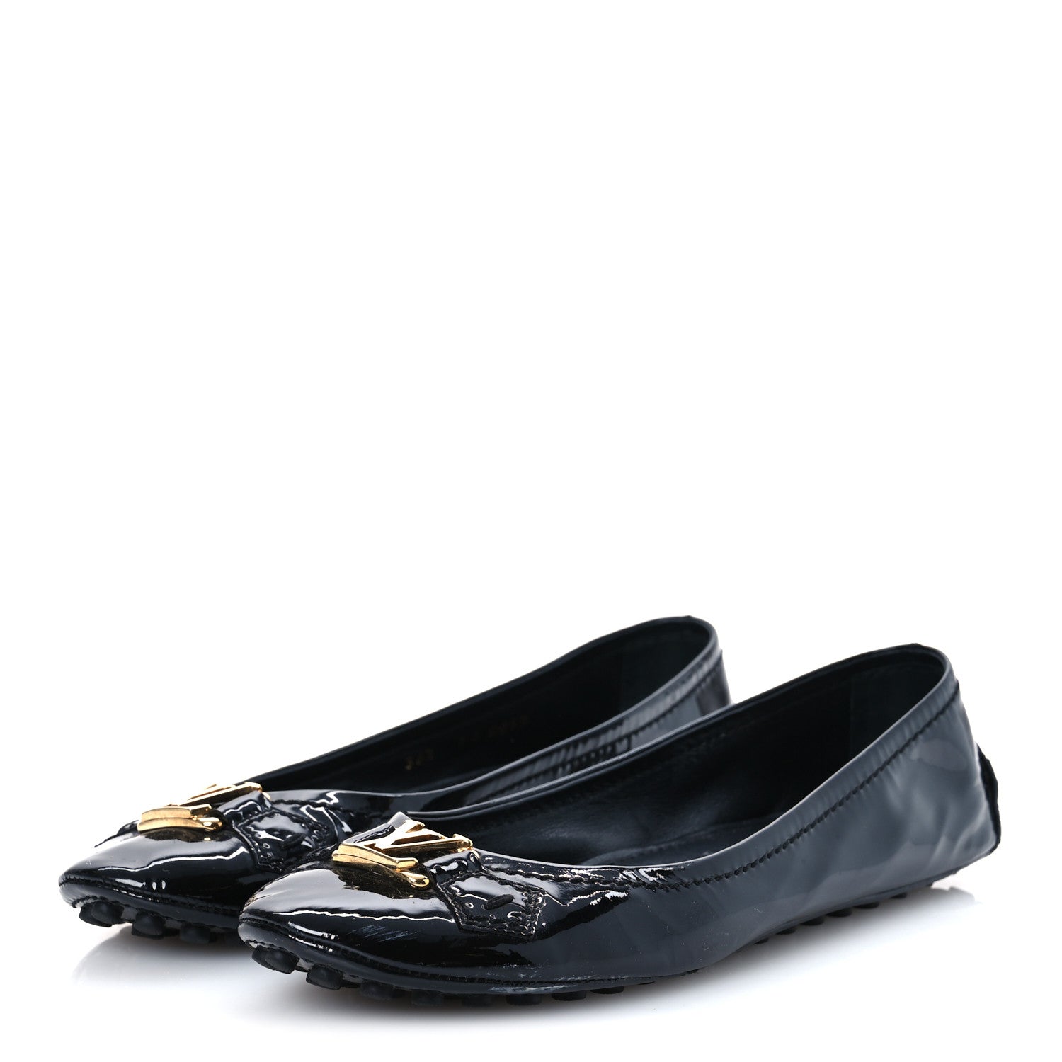 Louis Vuitton Patent Calfskin Oxford Ballerina Flats 38.5 Black 4 of 13