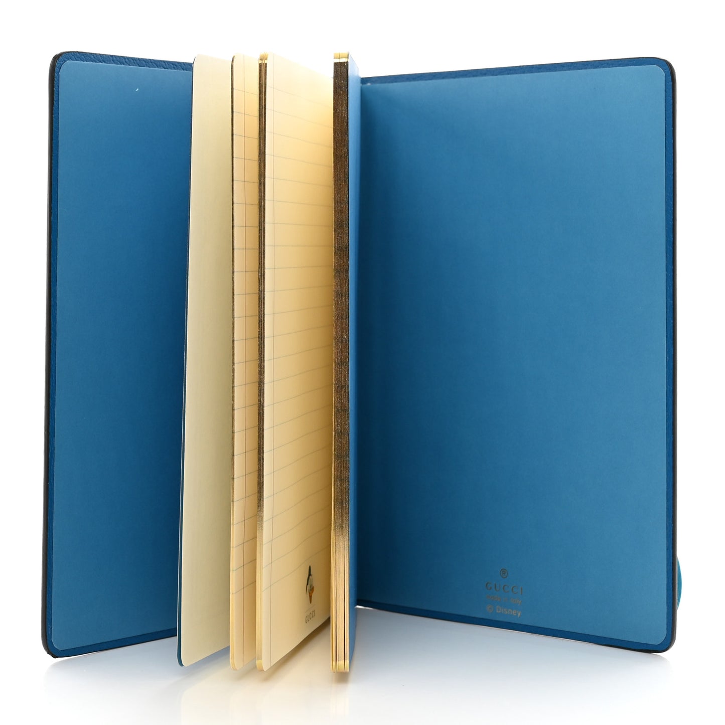 X DISNEY GG Supreme Monogram Textured Dollar Calfskin Donald Duck Notebook Beige Ebony Blue