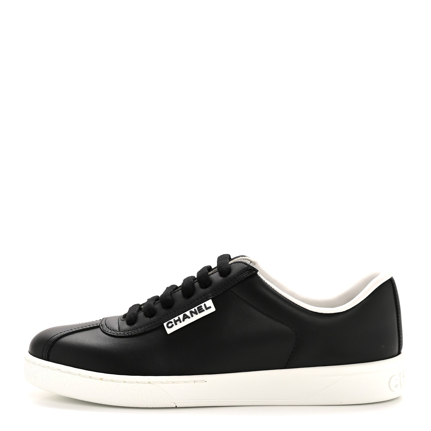 Chanel Calfskin CC Womens Sneakers 36 Black 1 of 9