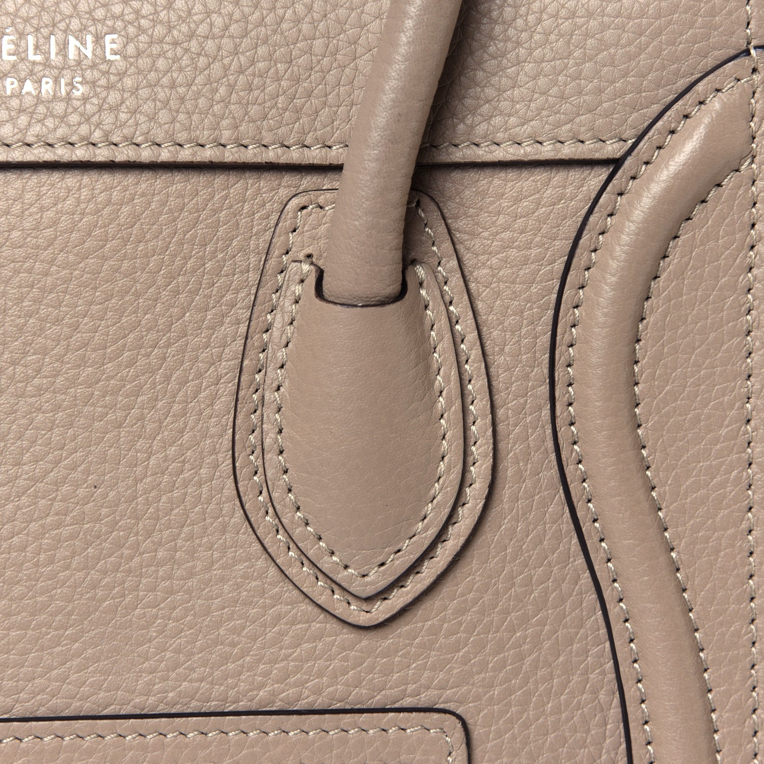 Celine Drummed Calfskin Nano Luggage Dune 11 of 11
