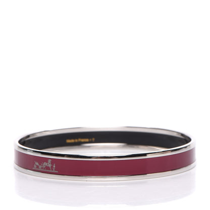 Hermes Enamel Printed Narrow Caleche Bracelet 65 Rouge H 5 of 7