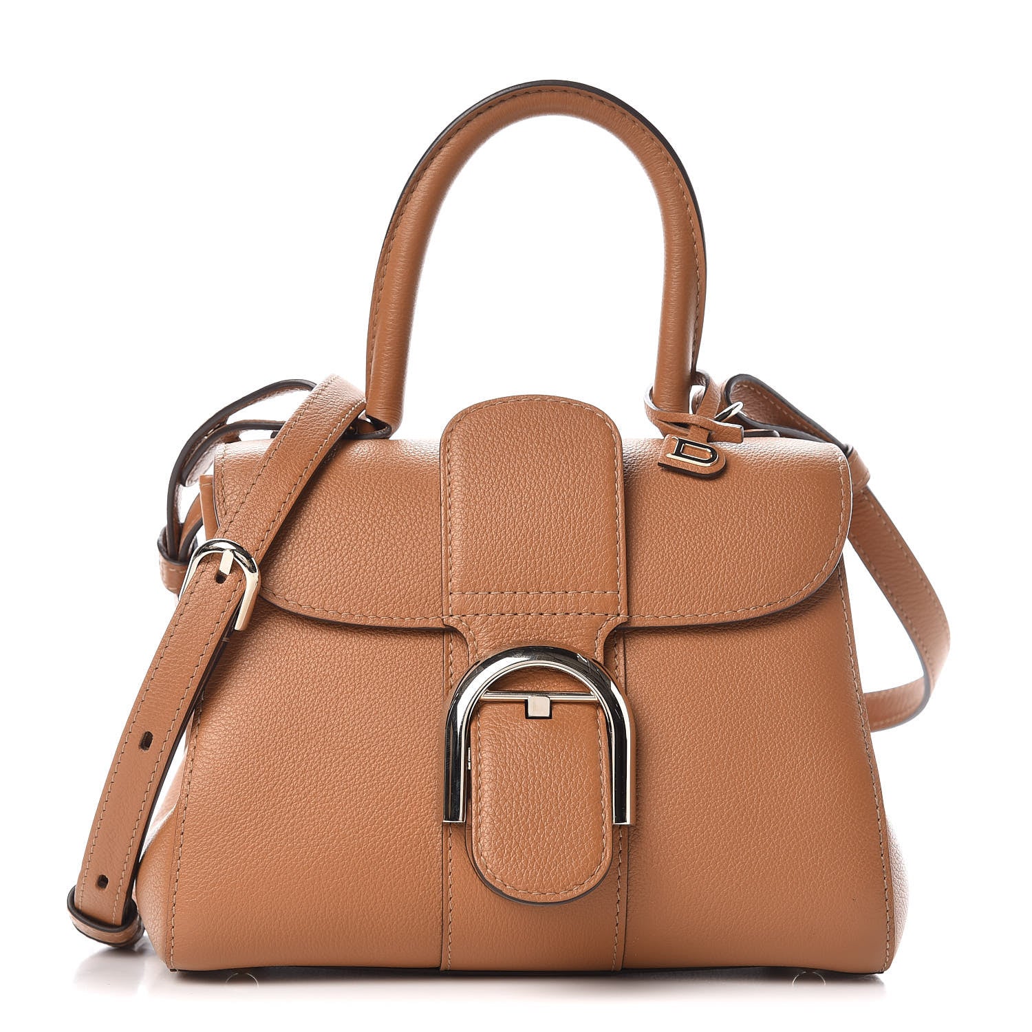 Delvaux Grained Calfskin Mini Brillant Satchel Natural 1 of 10