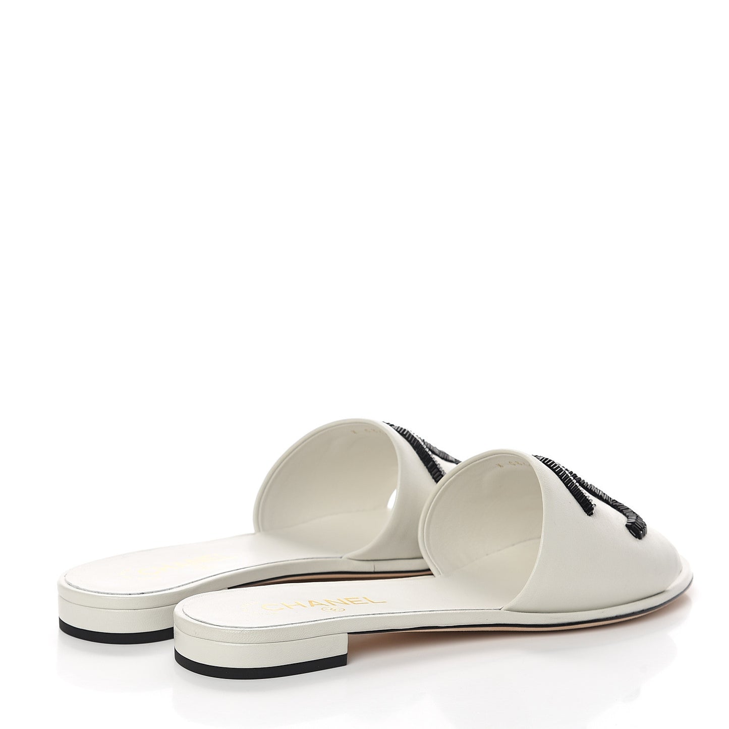 Lambskin Beaded CC Mules 40.5 Grey