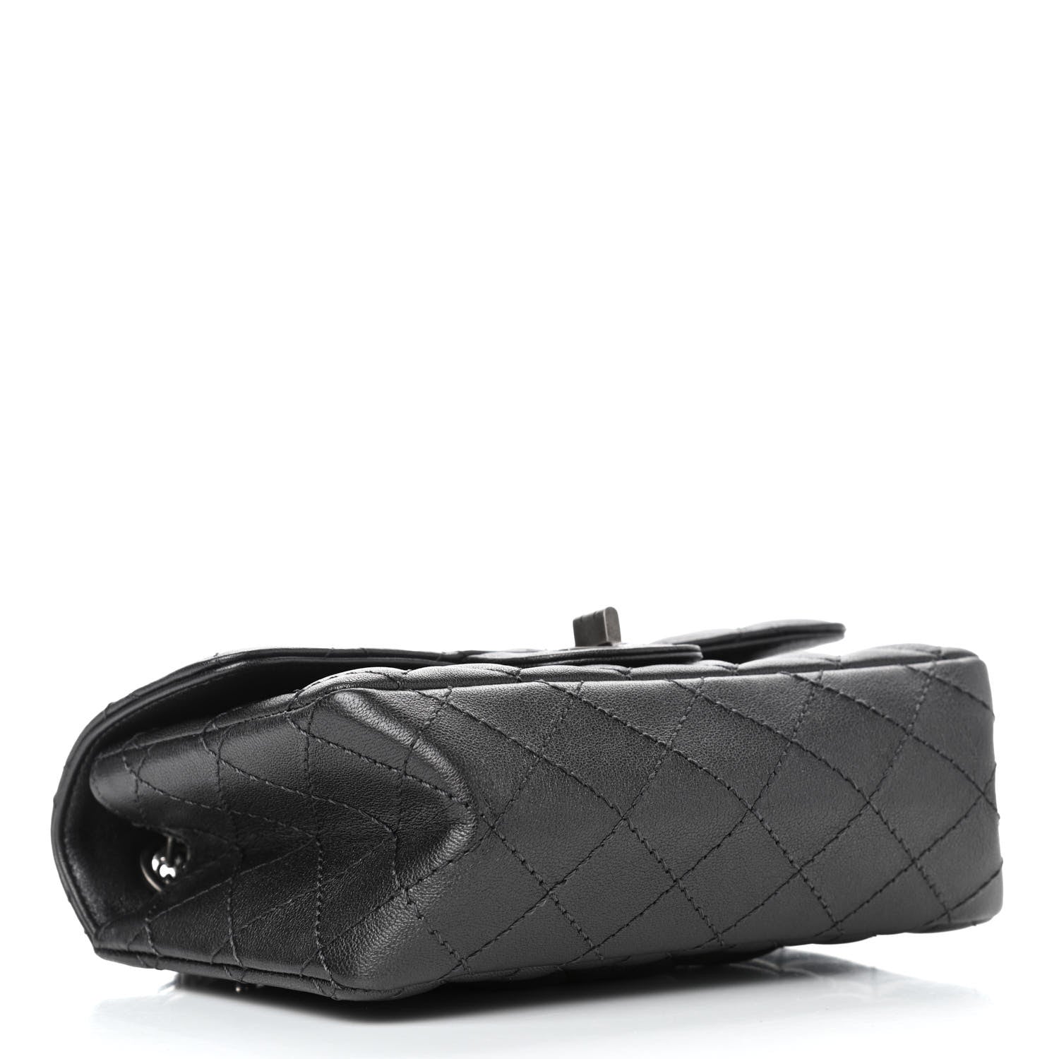Chanel Metallic Sheepskin Quilted 2.55 Reissue Mini Flap Black 3 of 9