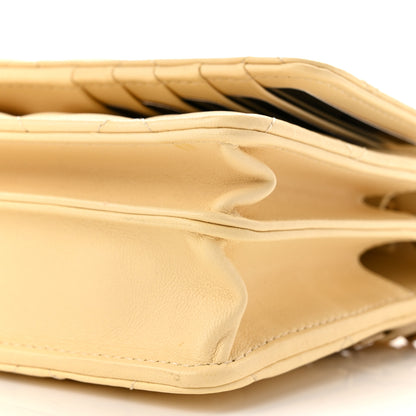 Chanel Lambskin Quilted Mini Wallet On Chain WOC Yellow 10 of 10