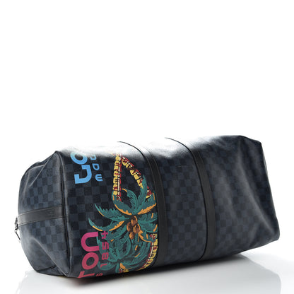 Louis Vuitton Damier Cobalt Jungle Keepall Bandouliere 55 4 of 12