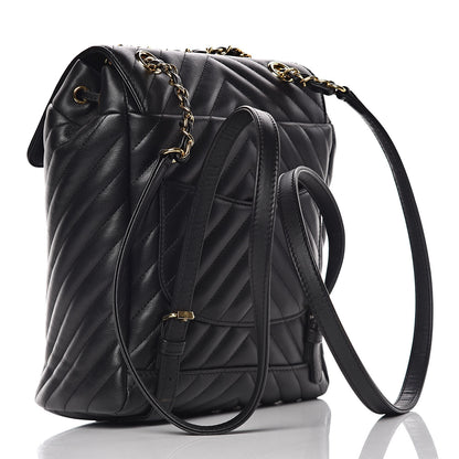 Chanel Lambskin Chevron Quilted Small Urban Spirit Backpack Black 3 of 10