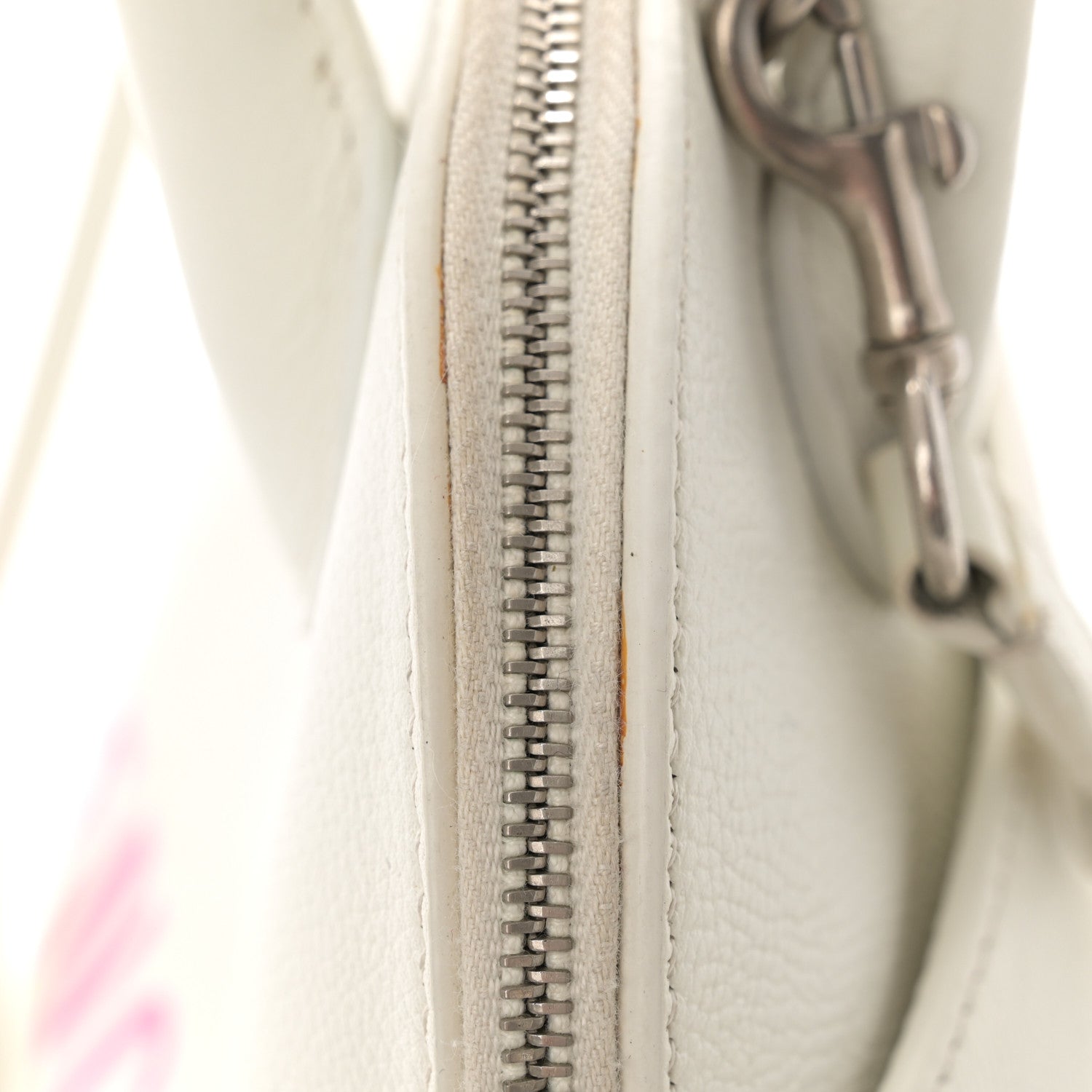 Balenciaga Grained Calfskin Logo S Ville Top Handle Bag White Fluo Pink 11 of 12