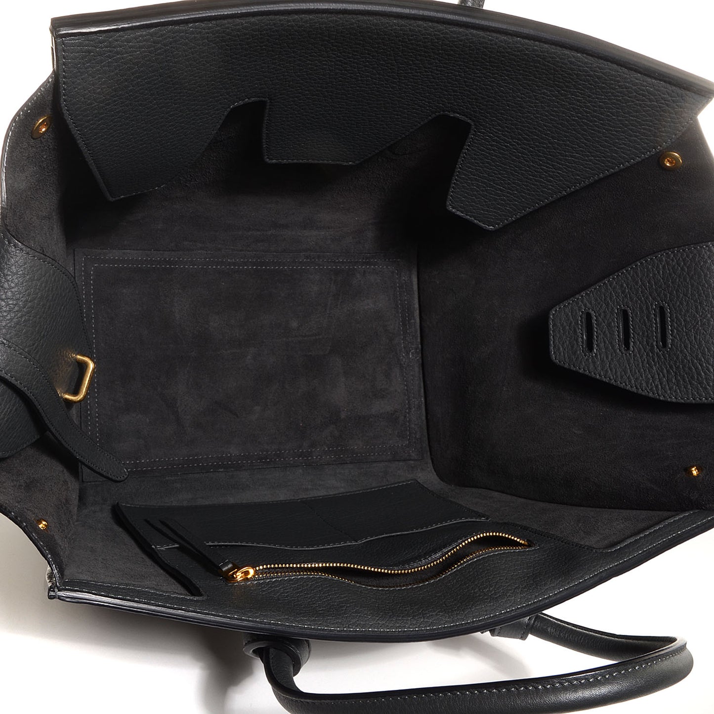 Grained Calfskin Tie Knot Small Tote Anthracite