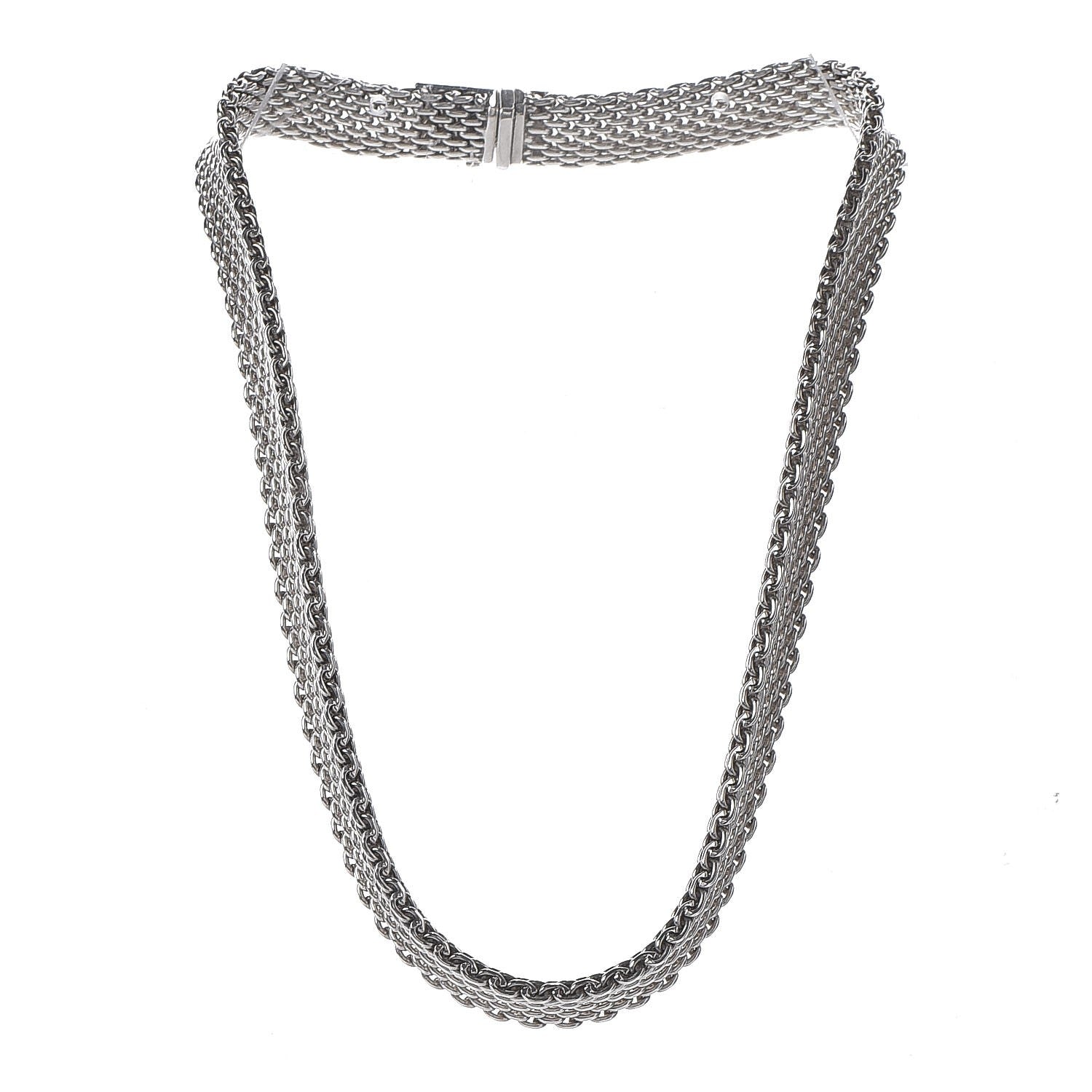 Tiffany Sterling Silver Somerset Mesh Necklace 3 of 5