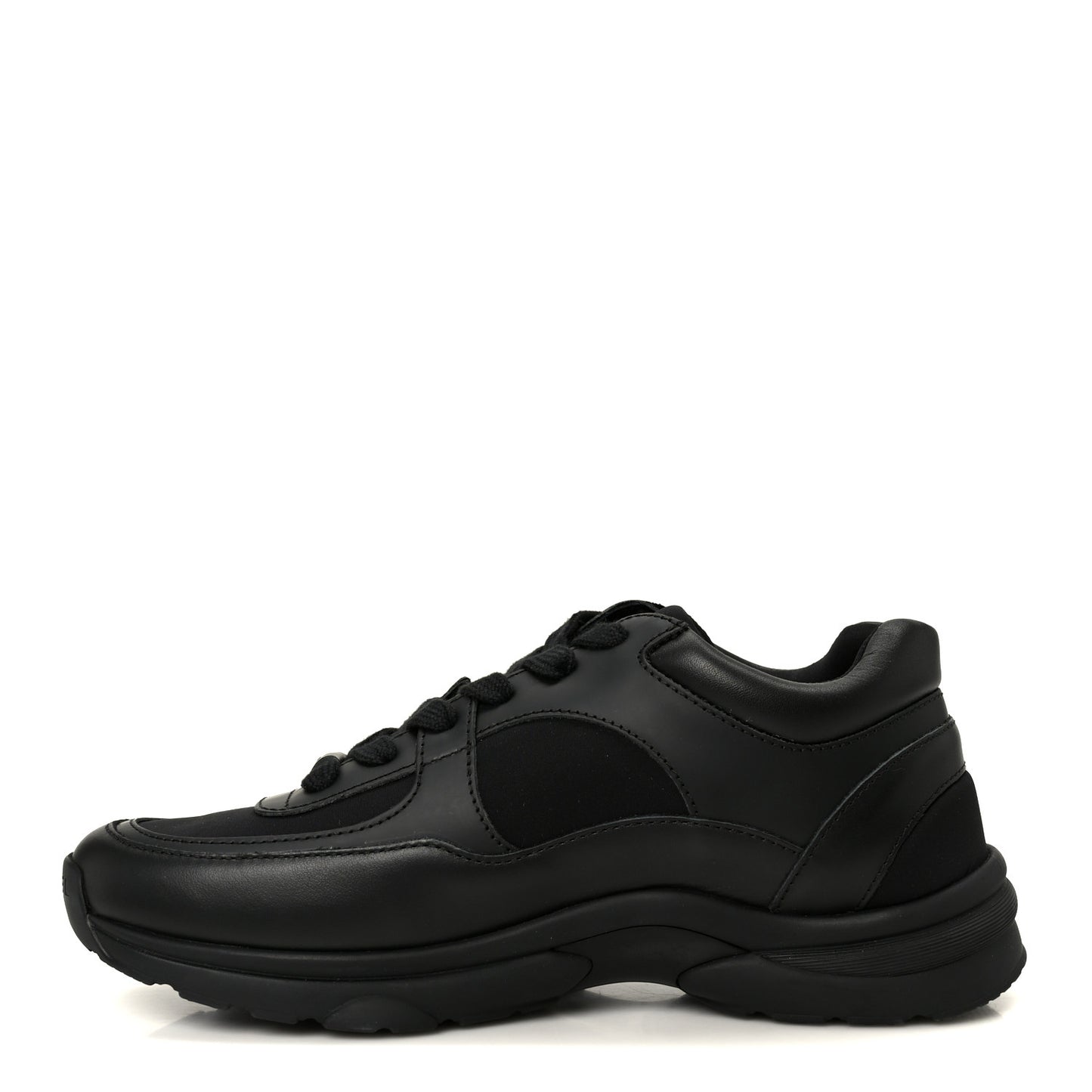 Lambskin Fabric CC Sneakers 39 Black