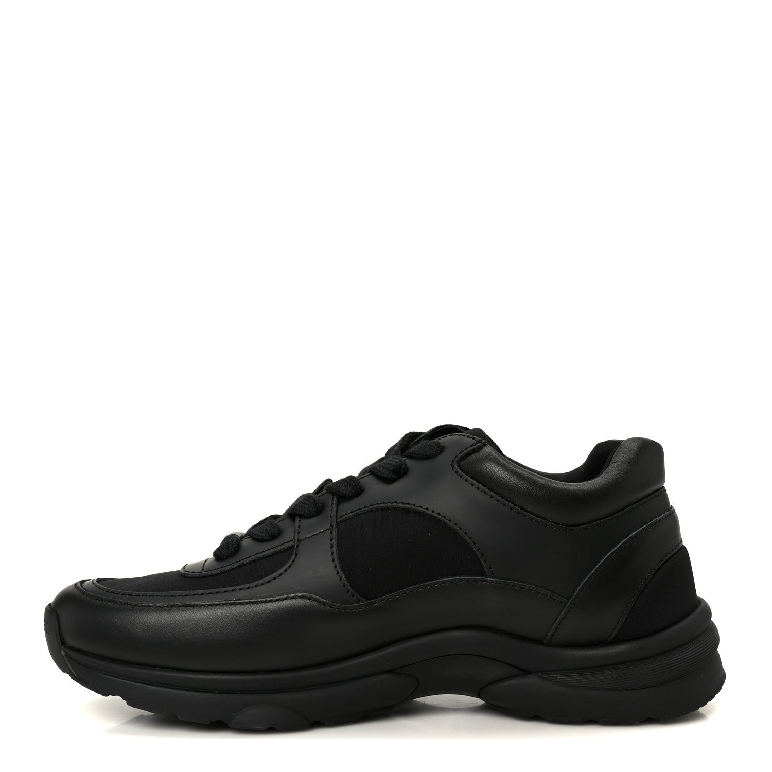 Chanel Lambskin Fabric CC Sneakers 39 Black 1 of 10