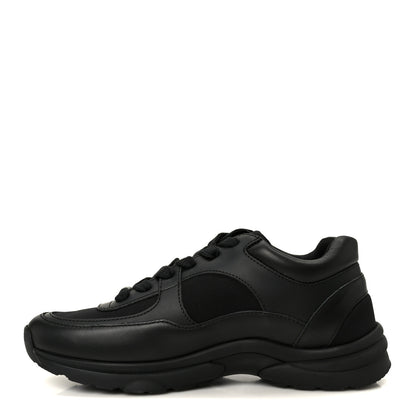 Chanel Lambskin Fabric CC Sneakers 39 Black 1 of 10