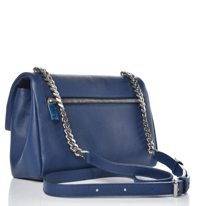 Saint Laurent Grain De Poudre Small West Hollywood Monogram Fold-Over Bag Denim 3 of 7