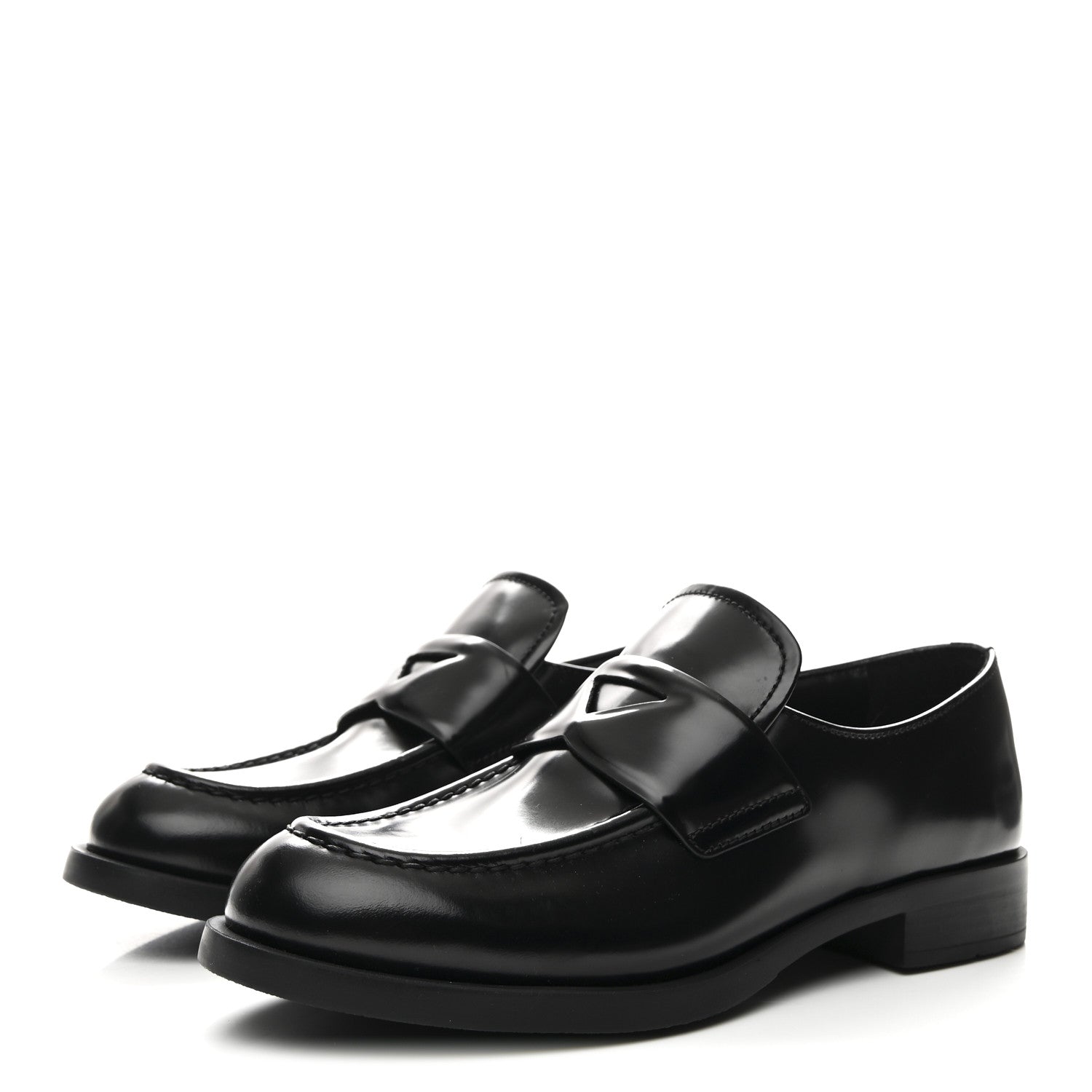 Prada Spazzolato Loafers 37.5 Black 4 of 10