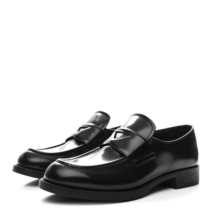 Prada Spazzolato Loafers 37.5 Black 4 of 10