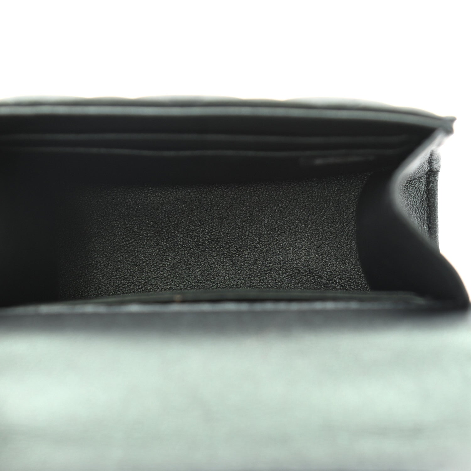 Chanel Iridescent Lambskin Quilted Top Handle Clutch With Chain Dark Green 4 of 11
